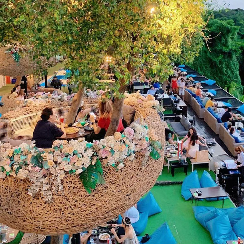 Bali Nets Red Outdoor Tree Creative Styling to Card Point Photograph Scenic Spot Folk Restaurant Bird Nest Vine-to-Cafe-Taobao