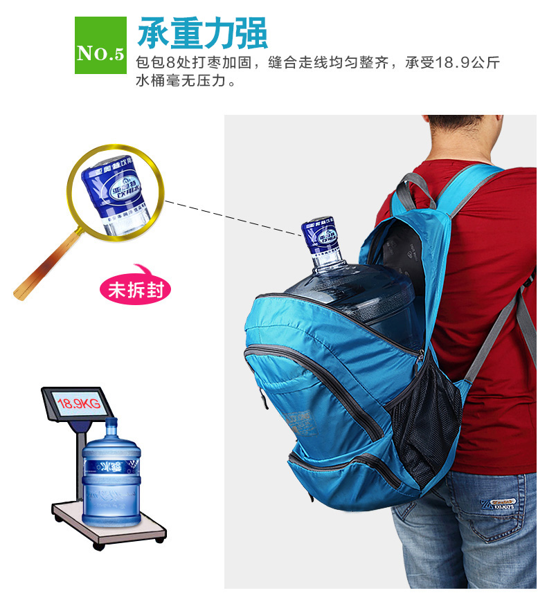 Có thể gập lại ba lô ngoài trời nhẹ vai túi du lịch nam ba lô da túi nữ lưu trữ di động không thấm nước túi leo núi balo nữ hàng hiệu