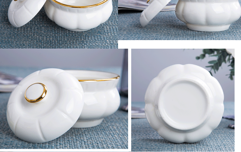 Hong Kong style ceramic stew stew meat pie bird 's nest sweet soup bowl waterproof paint sideband cover ceramic pot stew