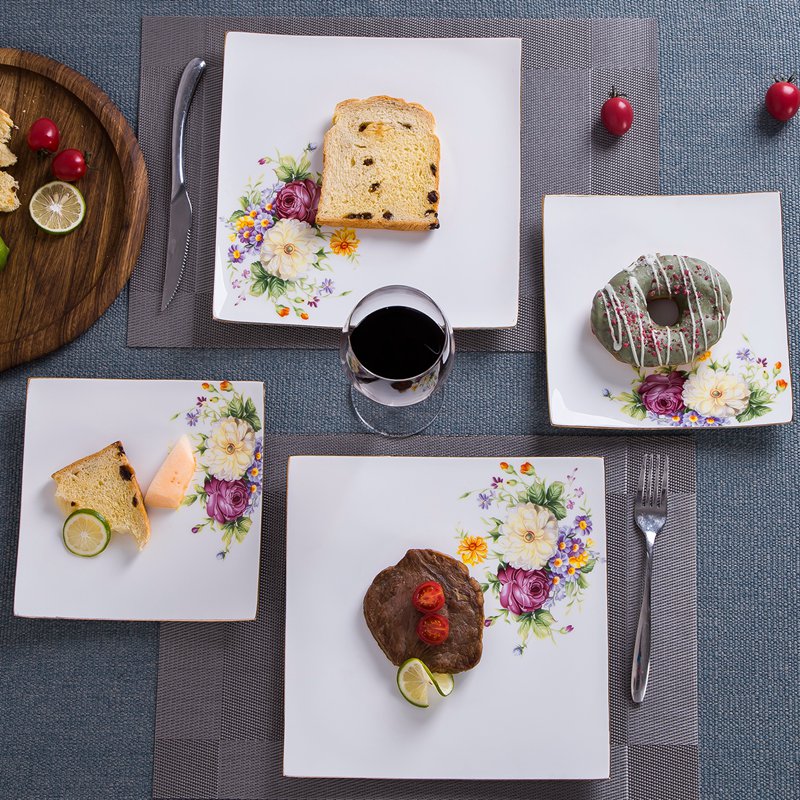 Continental breakfast tray ceramic western - style dishes home up phnom penh dish ipads porcelain tableware flat plate of creative sifang steak