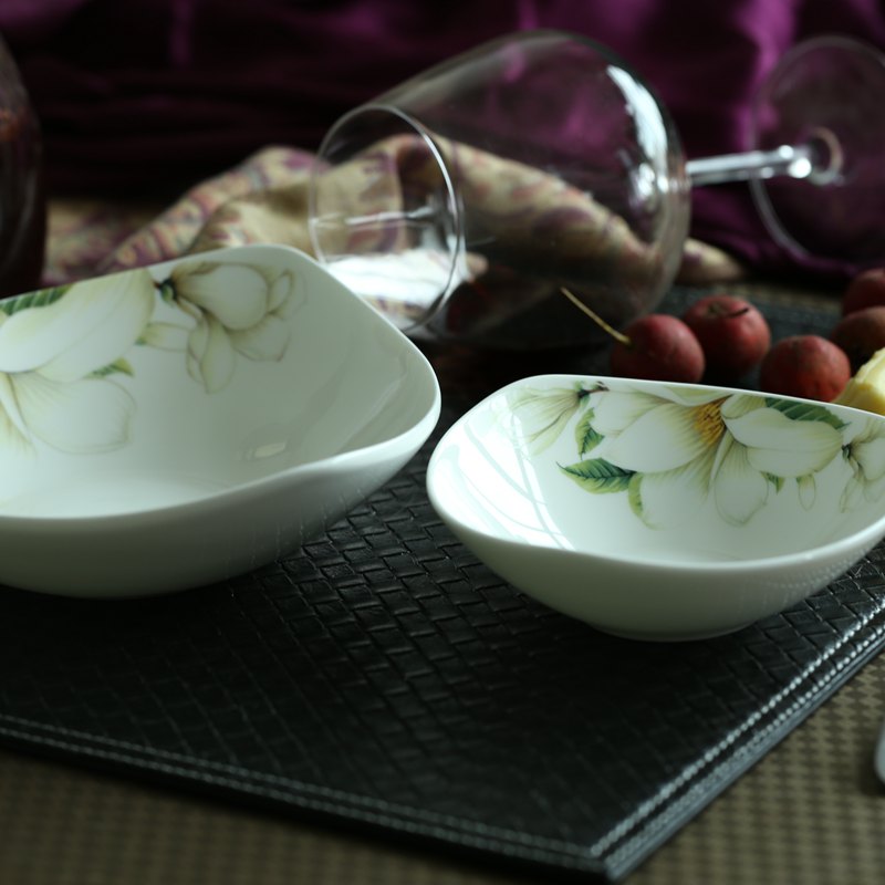 Porcelain triangle large soup bowl rainbow such as bowl bowls of rice bowl salad bowl Japanese creative ceramic tableware