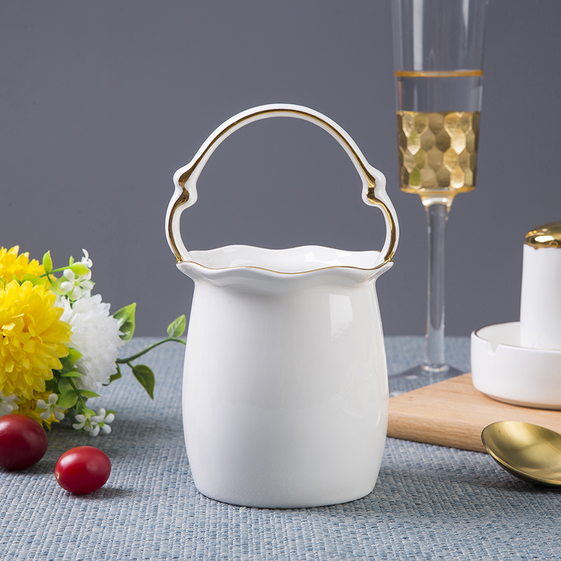 Jingdezhen porcelain spoon, chopsticks tube cage chopsticks spoons to receive see colour BianKuan tube ceramic knives and forks r machine