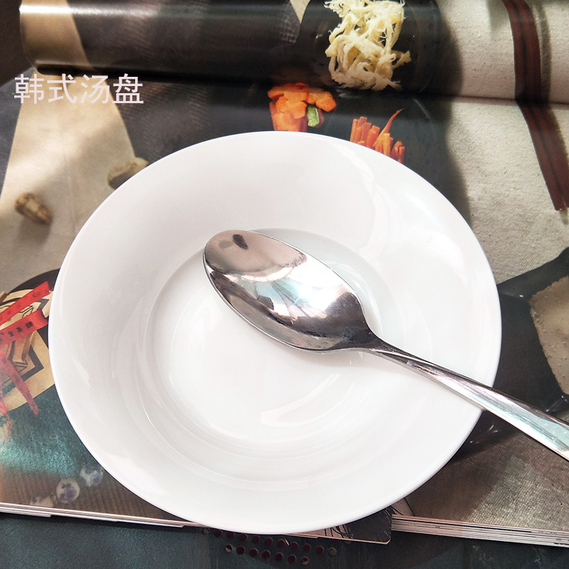 Soup dish 789 inch plate deep dish dish meal plate pure white ipads porcelain tableware ceramic plate printing