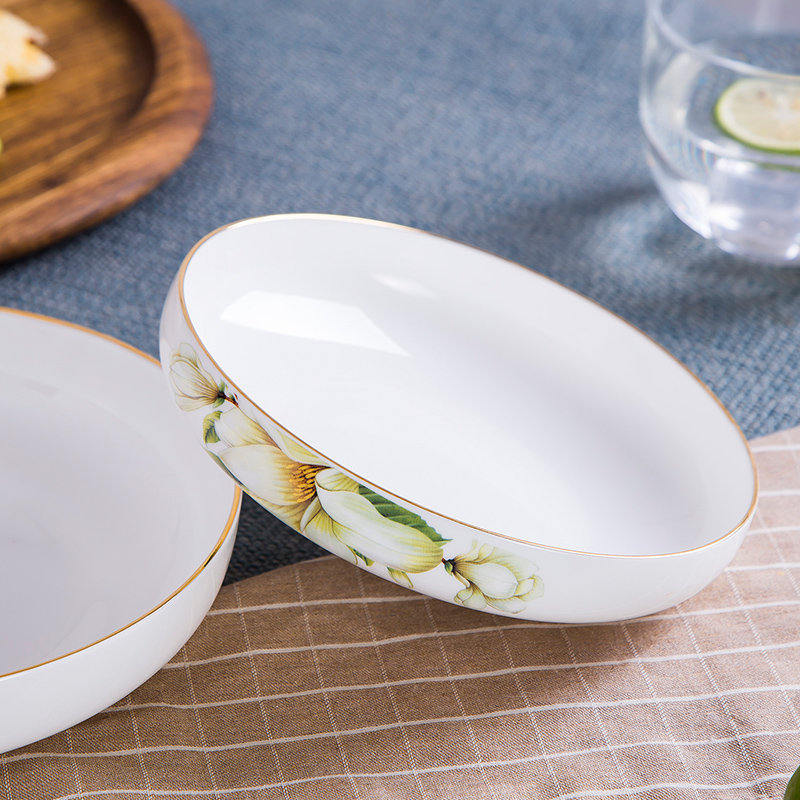 New Lin pull plate creative up phnom penh nest dish deep ipads porcelain dish plate round dish soup plate FanPan home plate