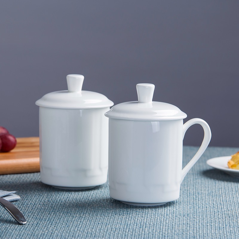 Jingdezhen ceramic cup with cover cups ipads porcelain mugs and meeting office keller cup printing gift