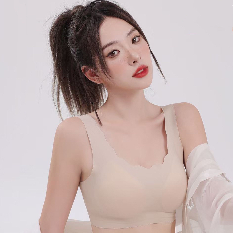 Mrsqueen Thai Natural Latex Breast Support Anti-Sagging Non-Magnetic Lifting Vest Seamless Underwear 3 Colors