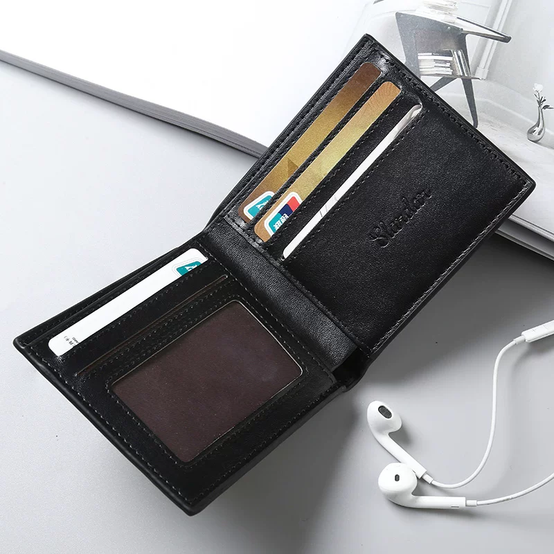 Short ultra thin fashionable wallet for students, for teenagers