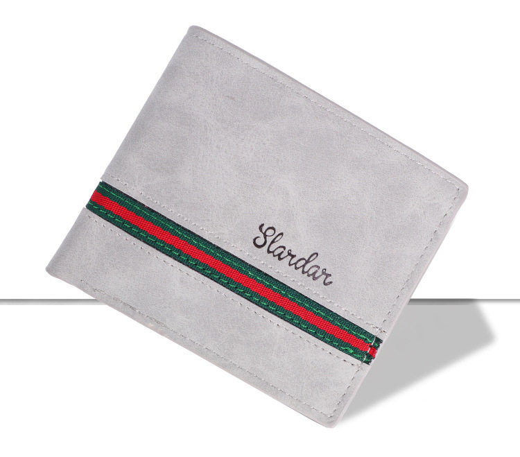 Teen wallet Male Short Slim Cross Section Personality Soft Leather Clip Han Edition Fashion Retro Frosted Youth Money Clip Tide