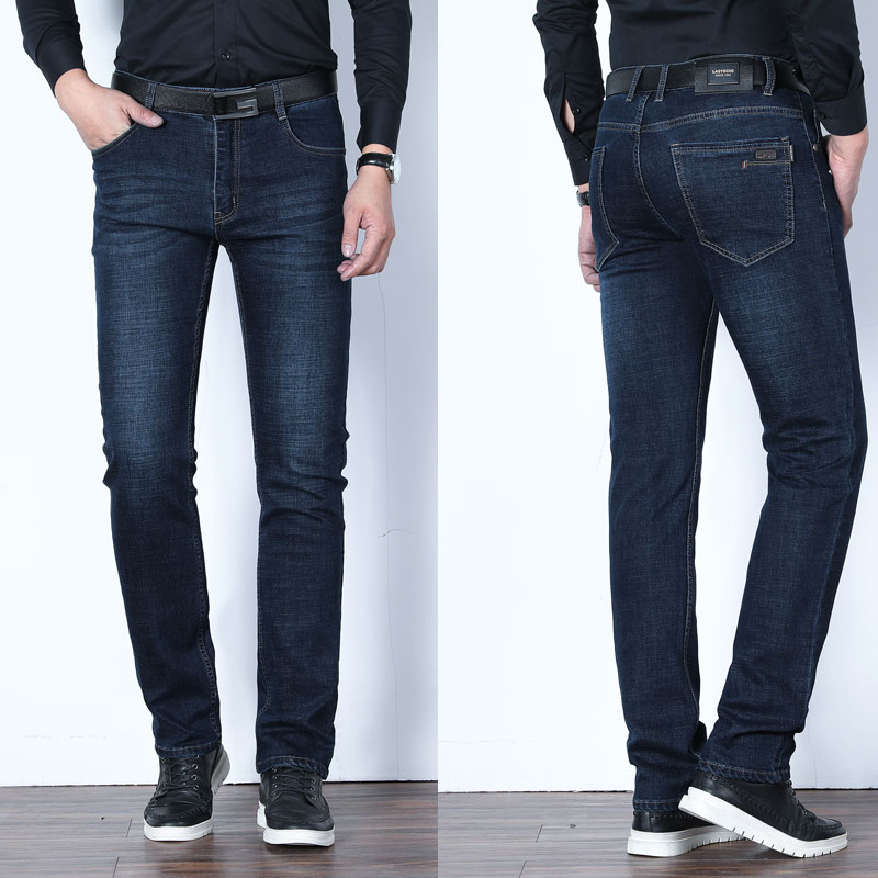 Cổ điển xe jeans nam mùa hè quần siêu mỏng màu xanh lá cây người đàn ông trung niên của quần âu nam phong cách lỏng lẻo