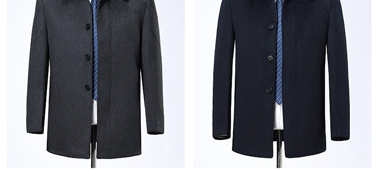 Áo khoác cashmere trung niên nam ngắn kinh doanh áo len dày ve áo lỏng lẻo áo khoác nam cha áo khoác jean nam