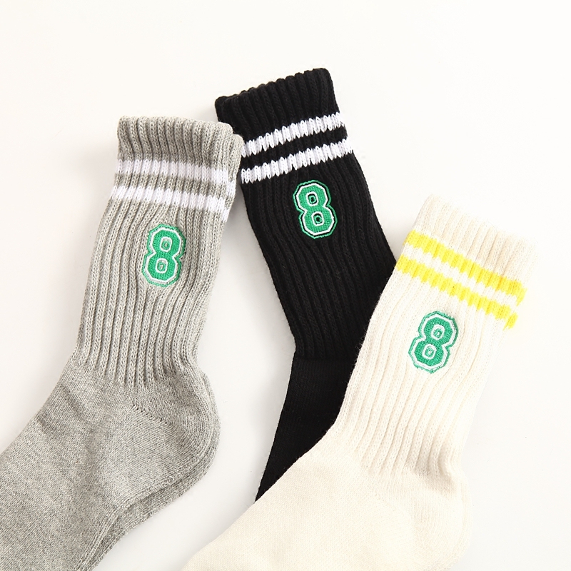 Stripe Two bars Bar Socks Original two bars Long Sox fall Winter Socks Socks Damp Pure Cotton Thickened Sports Women Socks