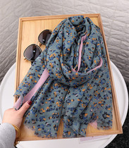 2020 new cotton linen scarf women winter shawl spring and autumn thin color floral Korean version of long Joker silk scarf