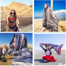 Turkish desert resort tassel ethnic wind cotton linen scarf Lady tourism Tibet Lijiang sunscreen silk scarf shawl