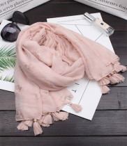 Foreign trade tail single spring and autumn thin Korean version of sunscreen Joker shawl beach towel solid color bronzing swallow cotton linen scarf