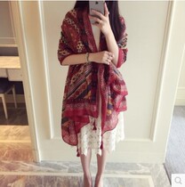 2019 New Summer new national style Joker fashion tassel large scarf sunscreen beach shawl