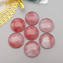 Flat bottom half round watermelon red ring surface 14-25mm inlaid patch diy ring pendant earrings jewelry material