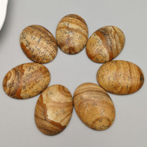 Natural picture landscape stone flat bottom half 30x40mm oval ring face inlaid patch necklace jewelry accessories
