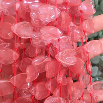 Natural stone 13 * 18mm watermelon Crystal opening petals horizontal hole flat water drop antique hair hairpin material diy jewelry accessories