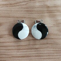 Five elements Taiji gossip necklace men and women yin and yang pendant obsidian White Pine jewelry couple transfer to keep safe