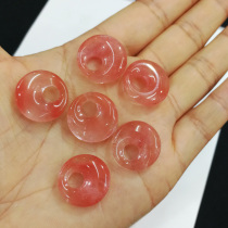 Natural non-optimized watermelon crystal side hole ring 18mm crystal earrings pendant diy jewelry accessories thickened