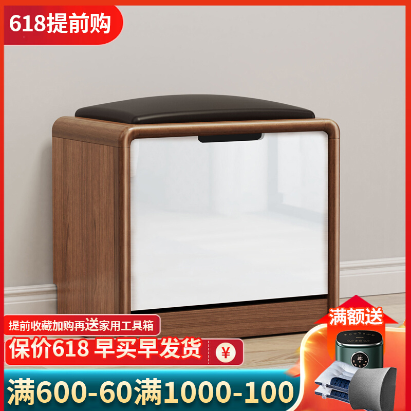 New Chinese style shoe stool soft cushion wearing shoes stool Home doorway Sitting Shoes Cabinet Entrance Door entrance door Xuanguan contained