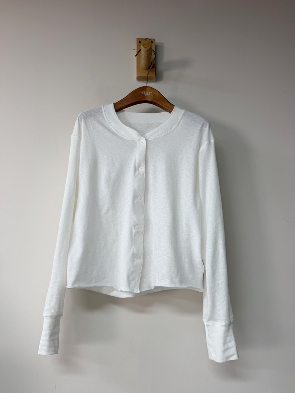 Kendall Jenner Style White Cotton Button-Up Sun Protection Cardigan (Shipped Weekly)