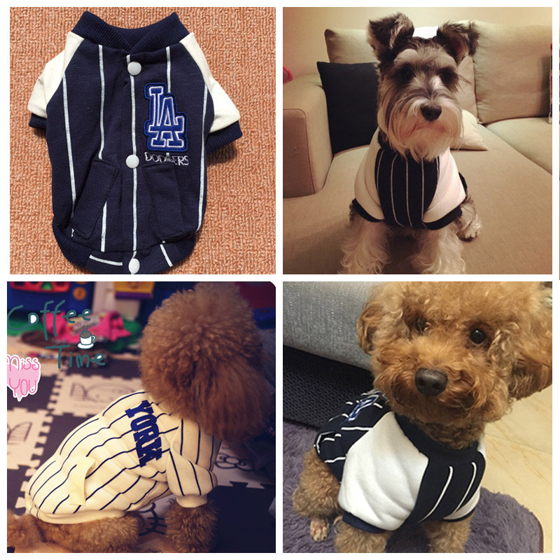 Dog Clothes Pug Dog Fadou Autumn and Winter Cotton Padded Thick Baseball Sweatshirt Teddy Bear Pet Cat Clothes