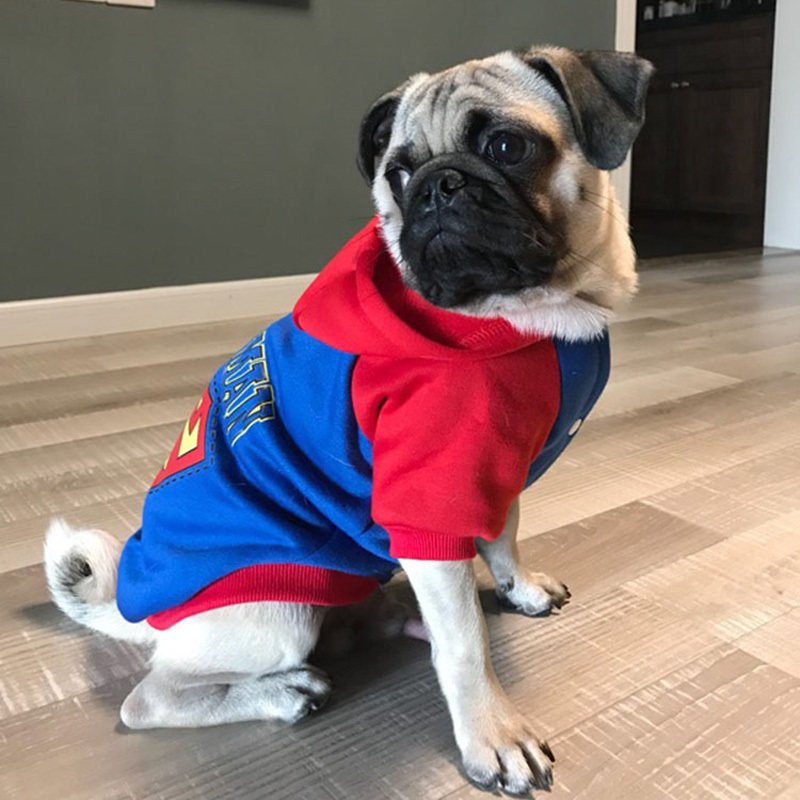 Pug clothes Fadou clothes Bulldog clothes Fat dog Teddy medium dog pet autumn and winter clothes Tide brand Schnauzer