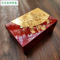 Japan Imports Mountains Lacquer Ware Gold Leaf First Accessories Box Necklace Ear Nail Ornament Storage Box Makeup Mirror Box Wedding Gifts