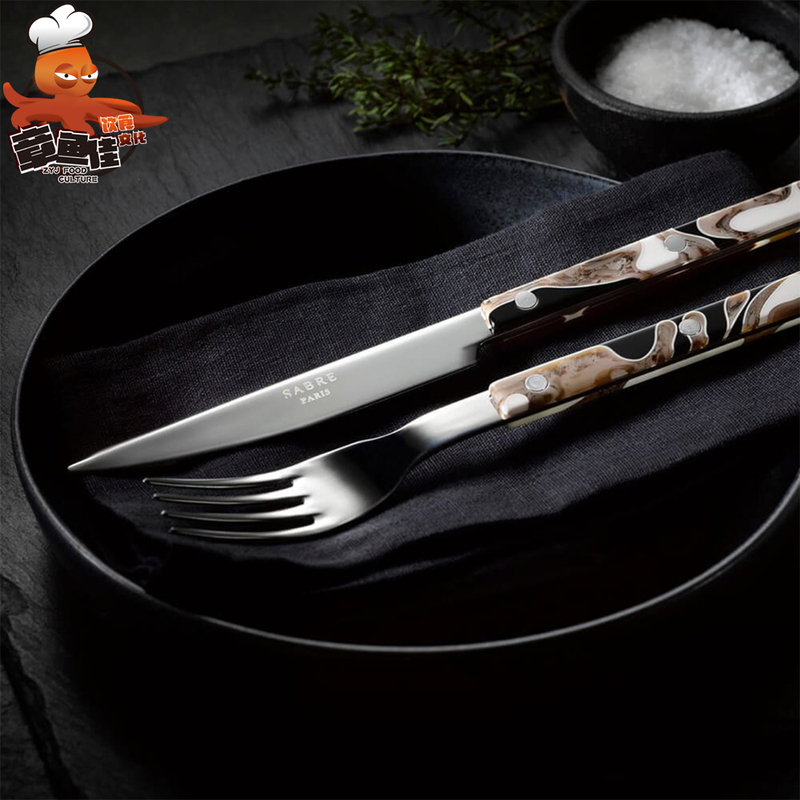 French Saber Paris Western Cutlery Bistrot Bistro Rivet Handle Stainless Steel Knife, Fork, Spoon French Saber Paris Western Cutlery Bistrot Bistro Rivet Handle Stainless Steel Knife, Fork, Spoon