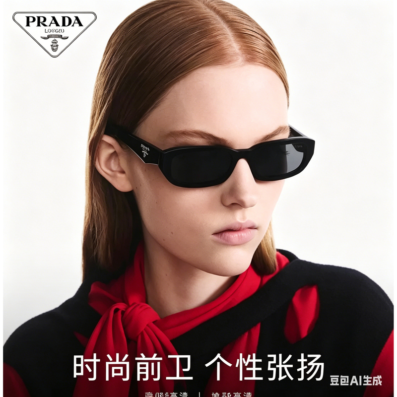 Prada Retro Square Frame Sunglasses for Women Polygonal Sunglasses Fashionable and Cool Prd03/D09/B16 Prada Retro Square Frame Sunglasses for Women Polygonal Sunglasses Fashionable and Cool Prd03/D09/B16