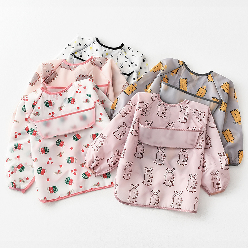 Umbrella Kidsren's Waterproof Bib Long-Sleeved Baby Waterproof Smock Infant Polyester Taffeta Full Body Waterproof Eating Clothes Umbrella Kidsren's Waterproof Bib Long-Sleeved Baby Waterproof Smock Infant Polyester Taffeta Full Body Waterproof Eating Clothes