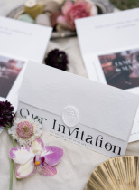 French custom-made high-quality white embossed invitations concave and convex floral minimalist style invitations wedding invitations wedding invitations