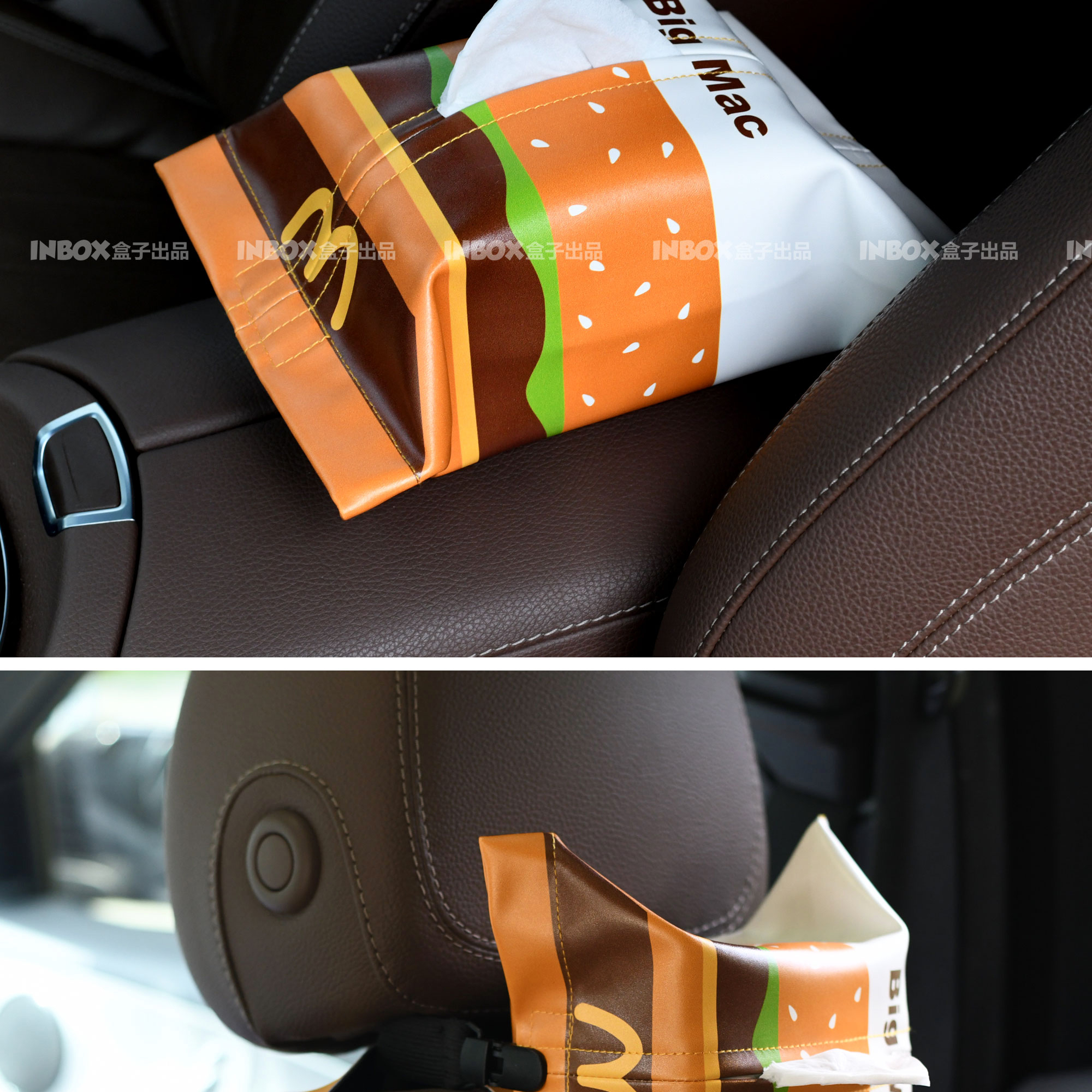 hamburger originality Funny Cartoon vehicle Tissue box waterproof Paper extraction cover Towel sets lovely Vehicle Tissue bag Hanging bag