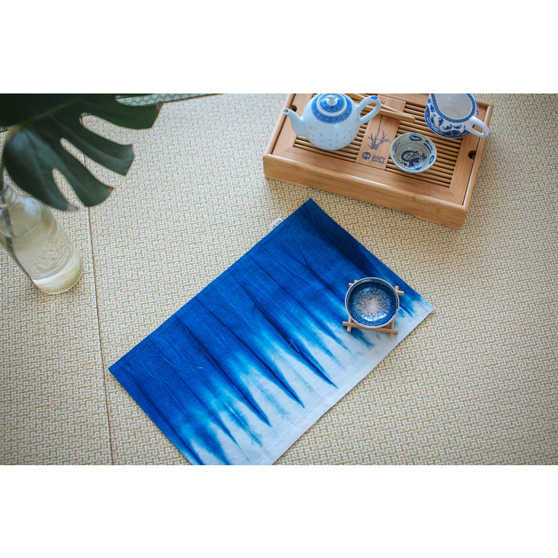 Blue Taiwan Ofa Zaofa Snow melt cushion tea cushion tea towel with natural plant dyeing can be customized