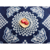 Blue sequel white family Gufaza dyed pure cotton tablecloth sofa towels background decorative cloth pure natural plant dyeing can be customized