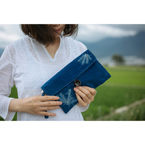 Blue Sequel White Family Ancient Fazal Dye Pure Cotton Traditional Walk Bag Mobile Phone Bag Pure Natural Plant Dyeing Customizable