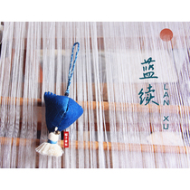 Blue continued Bai ancient method tie-dyeing blue dyed Wormwood scorpion sachet bag pendant keychain natural plant dyeing