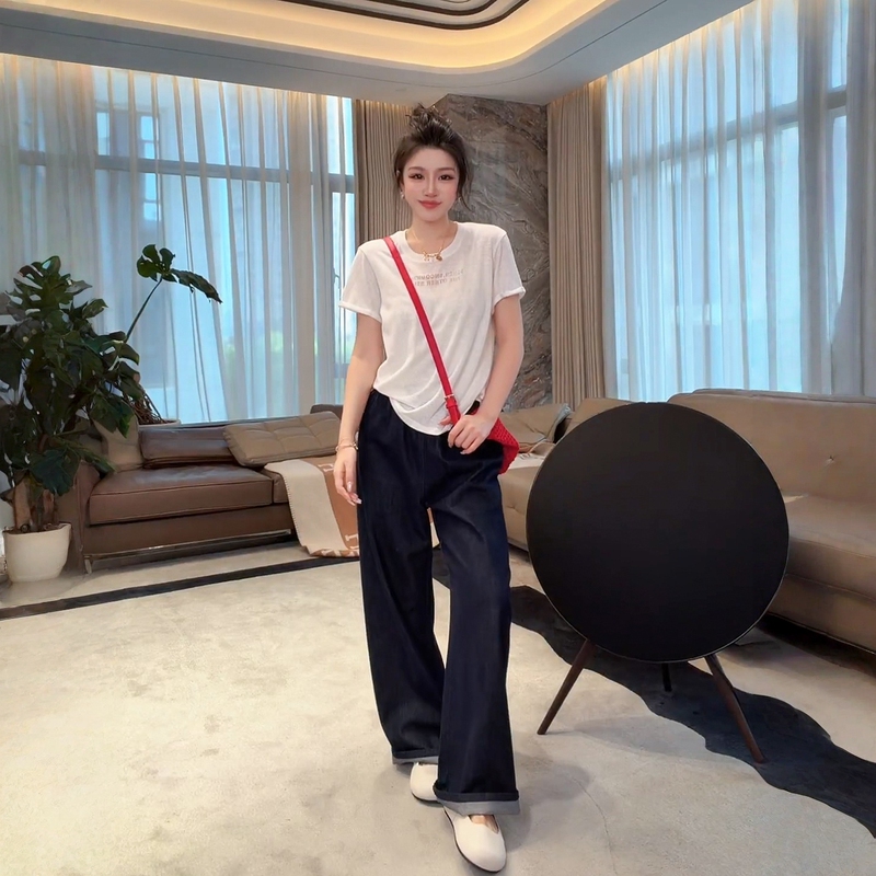 Me Lao Yang's Clothing [King of Pants] American Imported Supima Cotton & Tencel Silk Versatile Women's Jeans