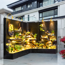 Fountain flowing water screen rockery villa garden courtyard outdoor landscape landscaping large water curtain wall fortune feng shui wheel