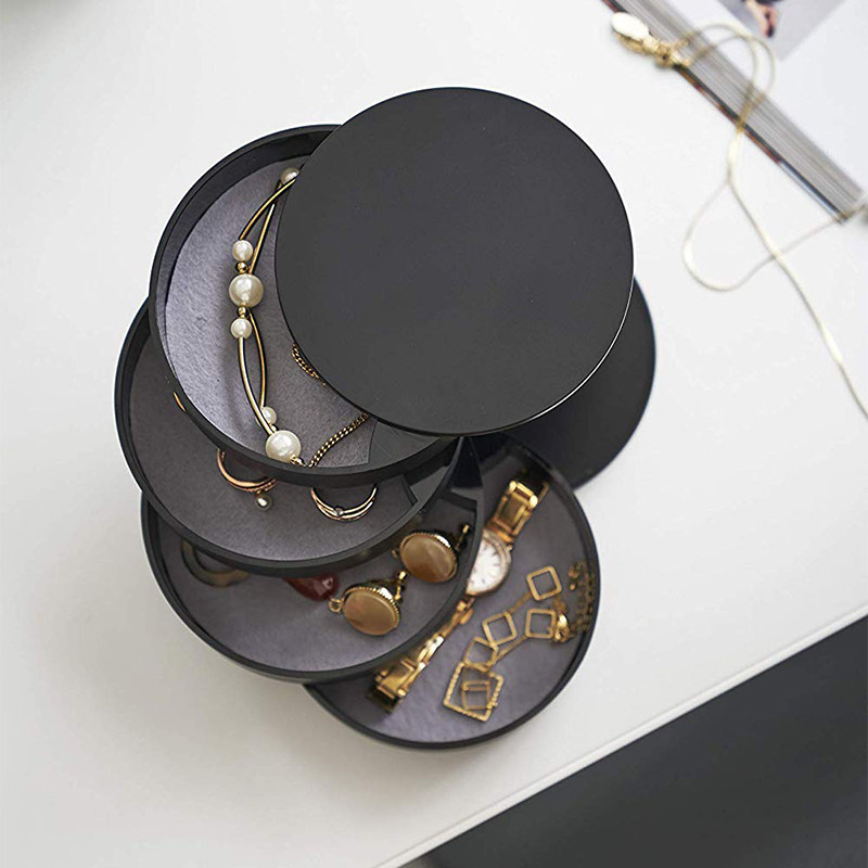 Riben multilayer Shoukry box Small number swivel round handmade hair accessories containing box Delicate Head Accessories Earrings Jewelry Box