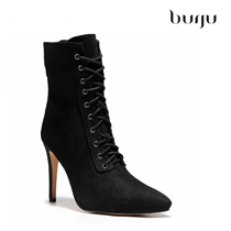 Burju-Khadija black suede high heel jazz dance shoes autumn and winter dance boots