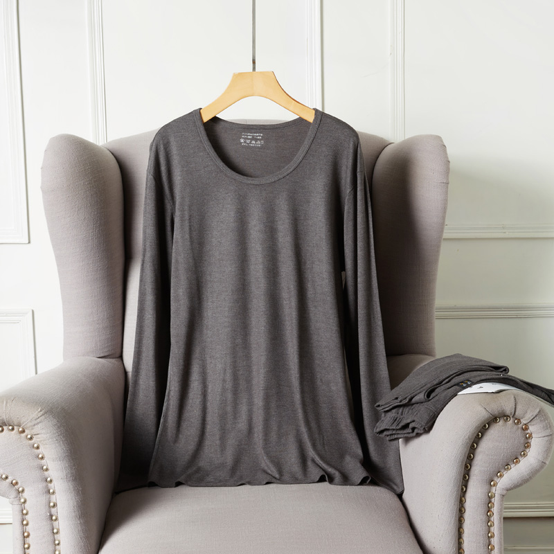 Round collar Modale Grinding Sweater men's underwear in autumn and winter to warm and wear sweater suit