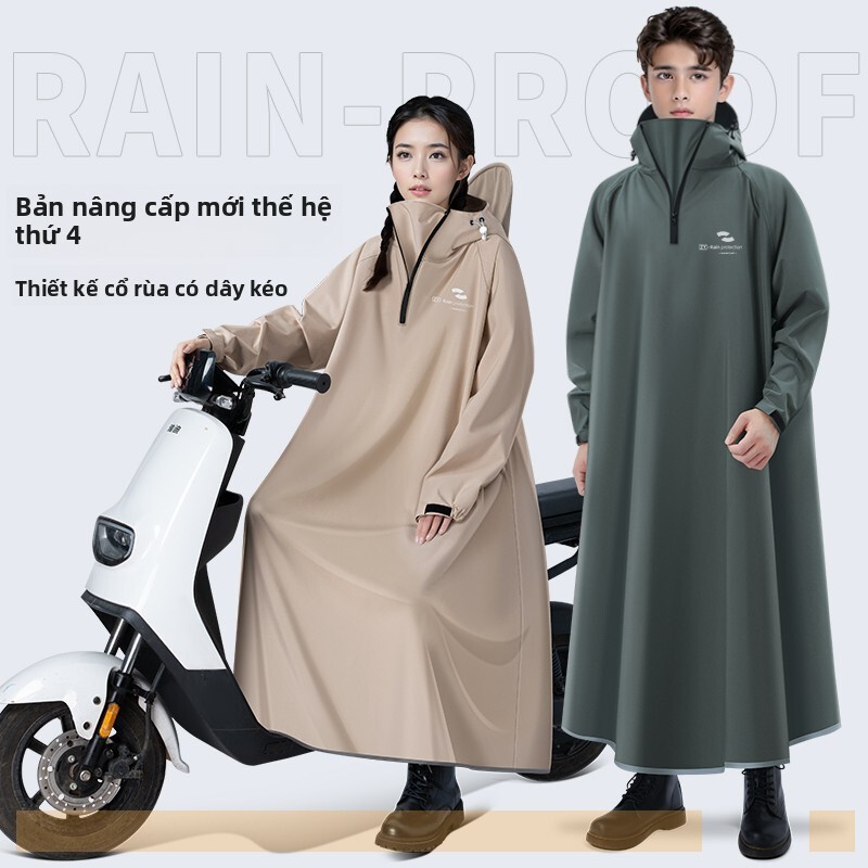 Military-Style Thickened and Wear-Resistant Raincoat for Cycling, Full-Body Protection Against Heavy Rain, Motorcycle, Men's Adult One-Piece Oxford Cloth Thick Student Raincoat
