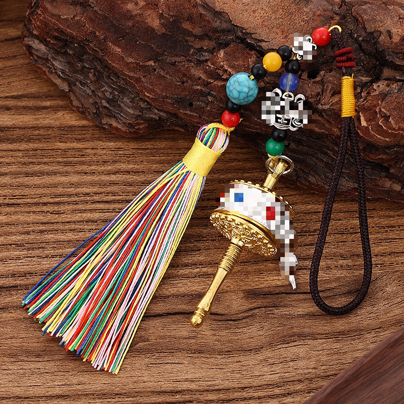 Rotating Wheel Pendant Tibetan Souvenir Rotating Wheel Pendant Hanging Ornament Tibetan Jewelry Lhasa Tibetan-Style Hanging Ornament Jewelry