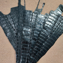 Crocodile bamboo water-dyed black special leather handmade DIY watch strap mobile phone case card holder inlaid scraps