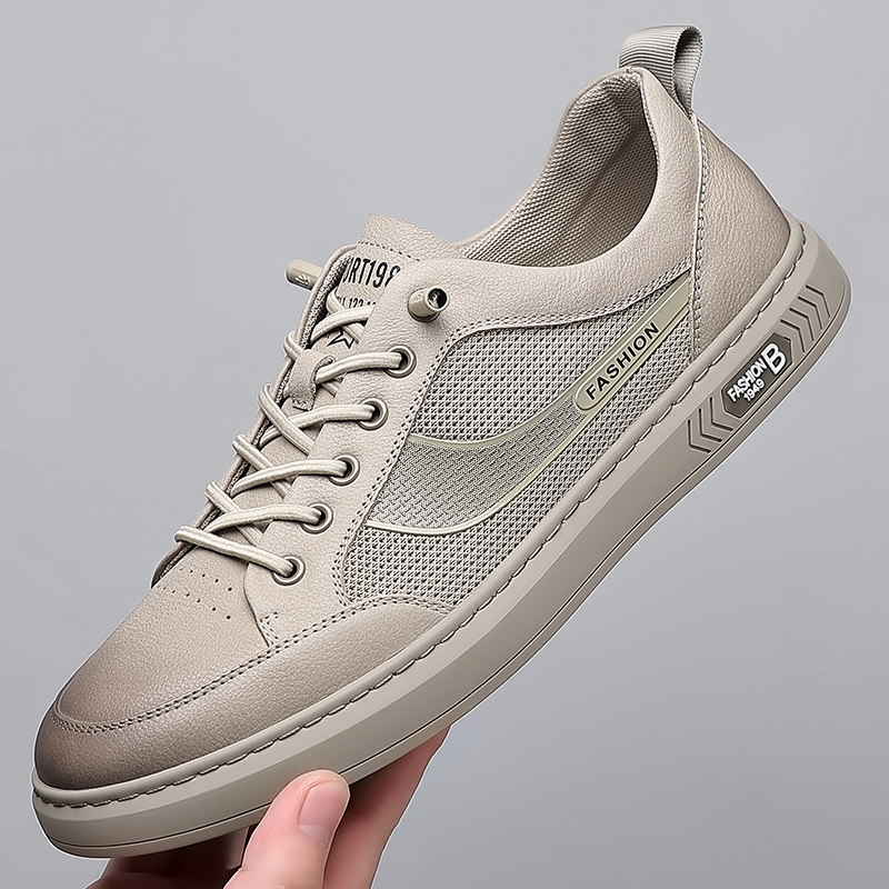 Men's shoes hollow 2022 summer new mesh breathable deodorant soft bottom slip-on shoes sports casual sneakers men