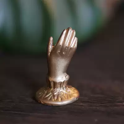 Qingshe Austin Press ins American brass small hand card holder Retro small bag small ornaments