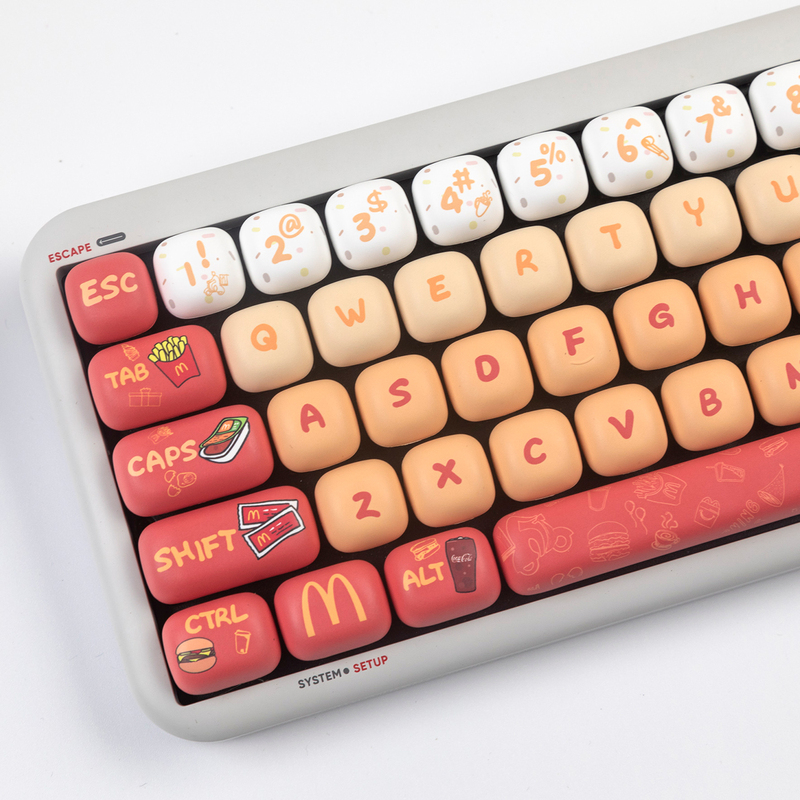 Mcdonald's Burger Keycap Mog Rounded High Magnetic Axis Mac Dye-Sublimation Hero68 F75 X87 S99 104