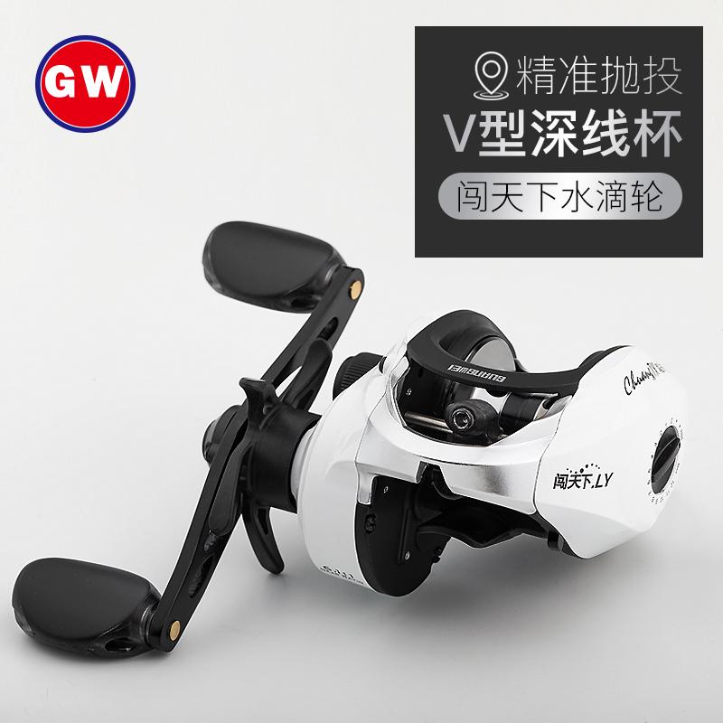 Guangwei break into the world Ultra-long throw type black Luya rod Gun handle Water drop wheel Luya raft wheel Universal fishing line wheel